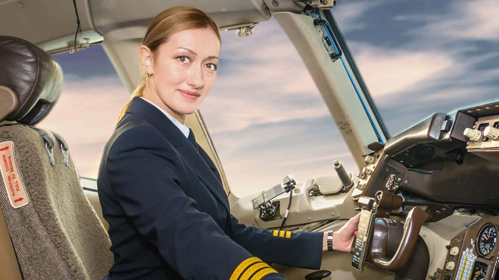 Our cadet Natalya Linchenko, at the cockpit. Original picture from: facebook.com/airastana.